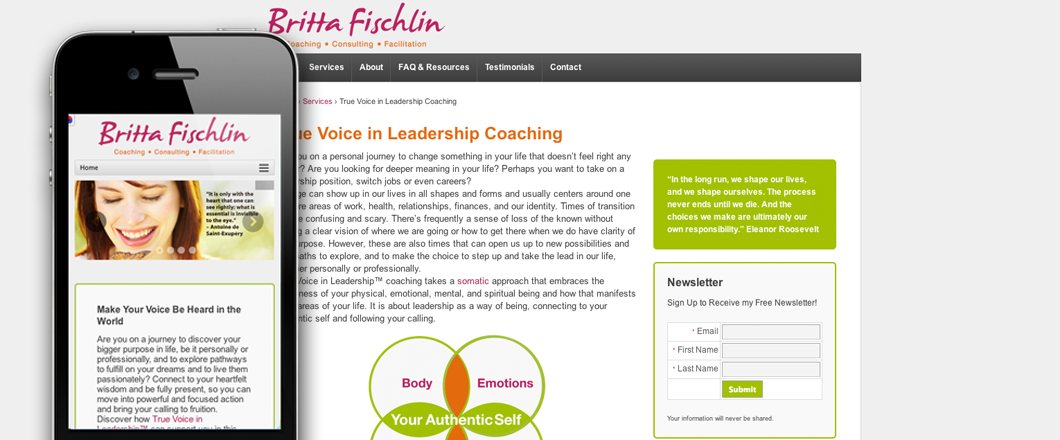 Britta Fischlin WordPress Website